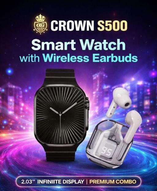 Crown S500 SMART WATCH + Airbuds