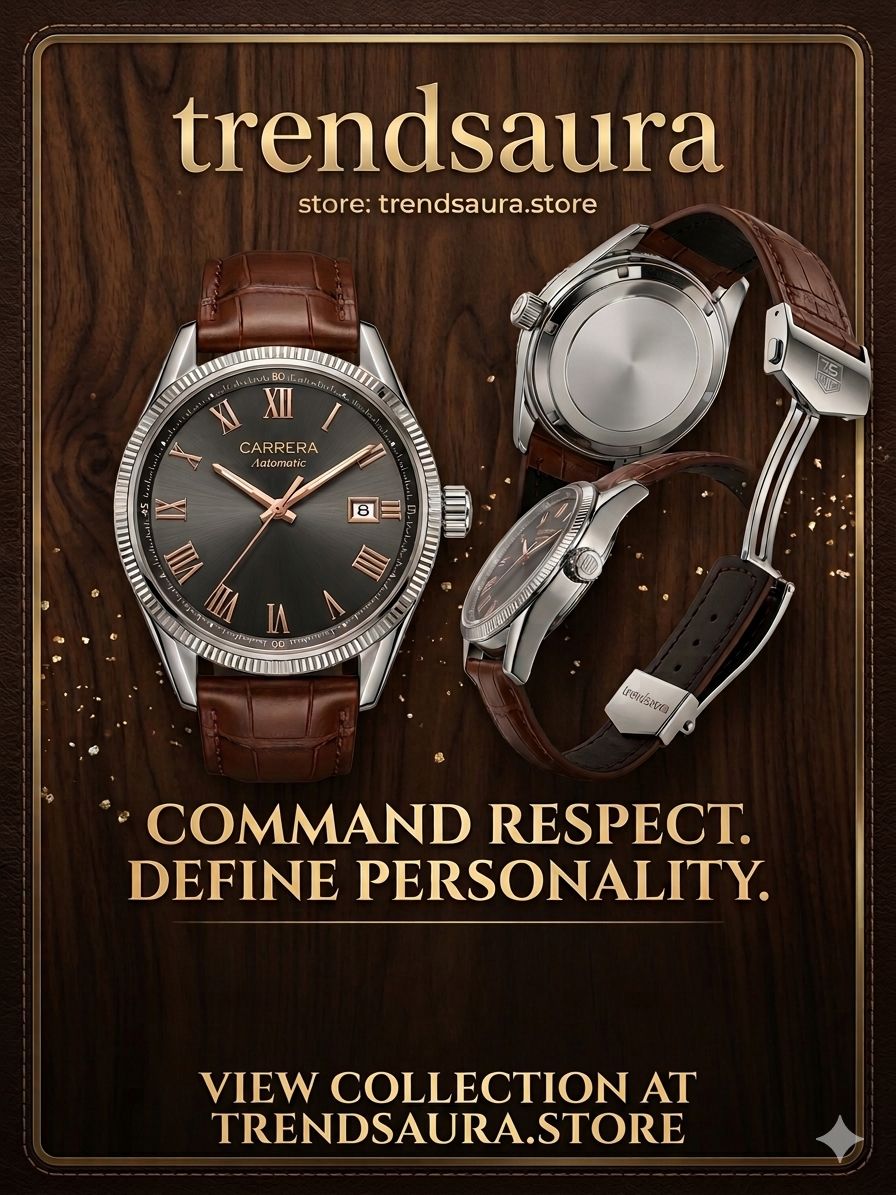 Tag Heuer Carrera Calibre 5 Brown Leather Strap Black Dial Automatic Watch